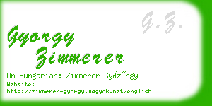 gyorgy zimmerer business card